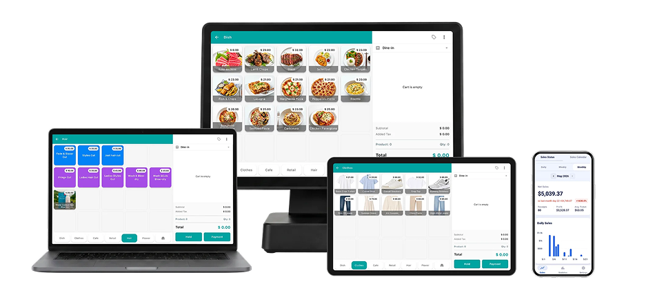 modaPos running on multiple devices